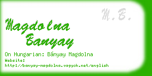 magdolna banyay business card